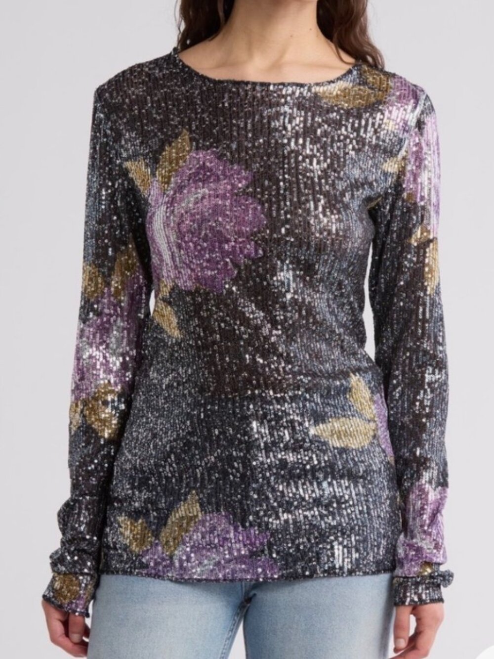 NWT Free People Intimately Gold Rush Sequin Shirt/Top/Blouse. Size XS
